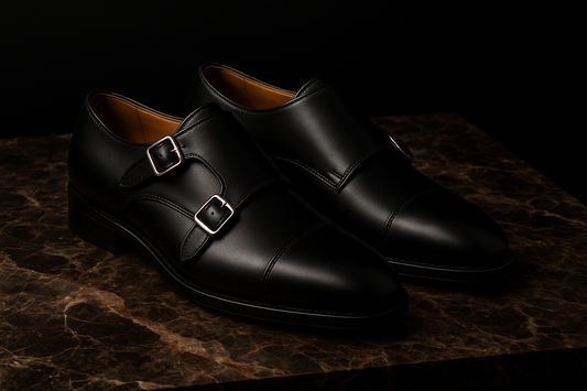 Zapatos Doble Hebilla Negro MARTINLOE